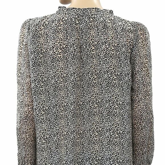 Velvet by Graham & Spencer Anthropologie Mel Leopard Printed Blouse Top S 221529 - Picture 7 of 8